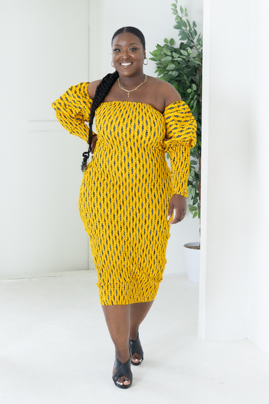 IYIN SMOCKED AFRICAN PRINTS DRESS