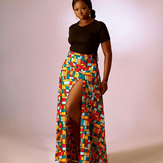 Tolu African Print Maxi Skirt